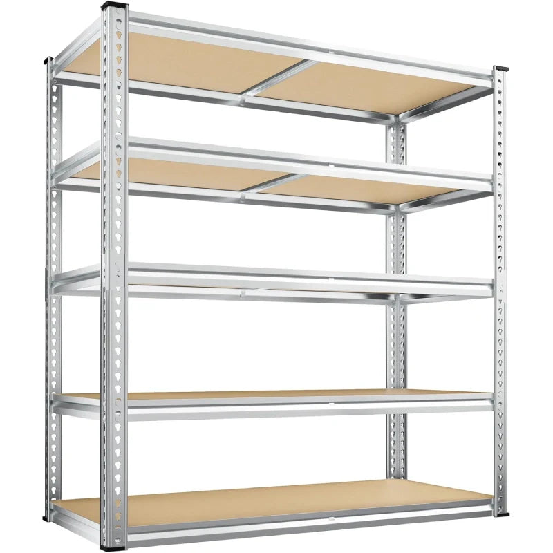 Industrial Shleving Units, 2500lbs Heavy Duty Garage Shelves, Metal Storage Rack for Basement Warehouse Commercial, Galvanized