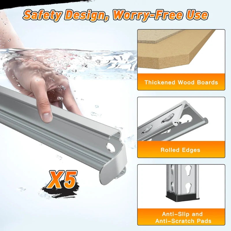 Industrial Shleving Units, 2500lbs Heavy Duty Garage Shelves, Metal Storage Rack for Basement Warehouse Commercial, Galvanized
