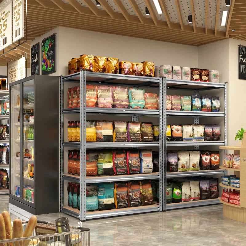 35.5"W Garage Shelving, 5-Tier Adjustable Metal Shelves, Storage Rack for Kitchen Pantry Basement, Galvanized
