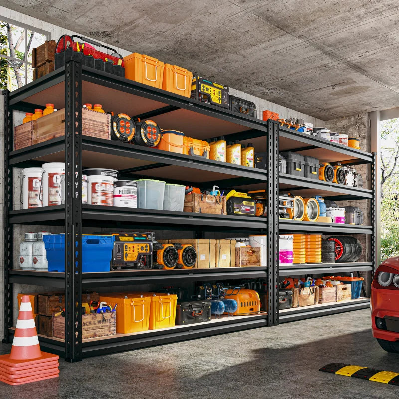 2-Pack 40"W Garage Storage Shelves, 2500lbs Heavy Duty Steel Shelving, Adjustable Storage Rack for Basement Commercial