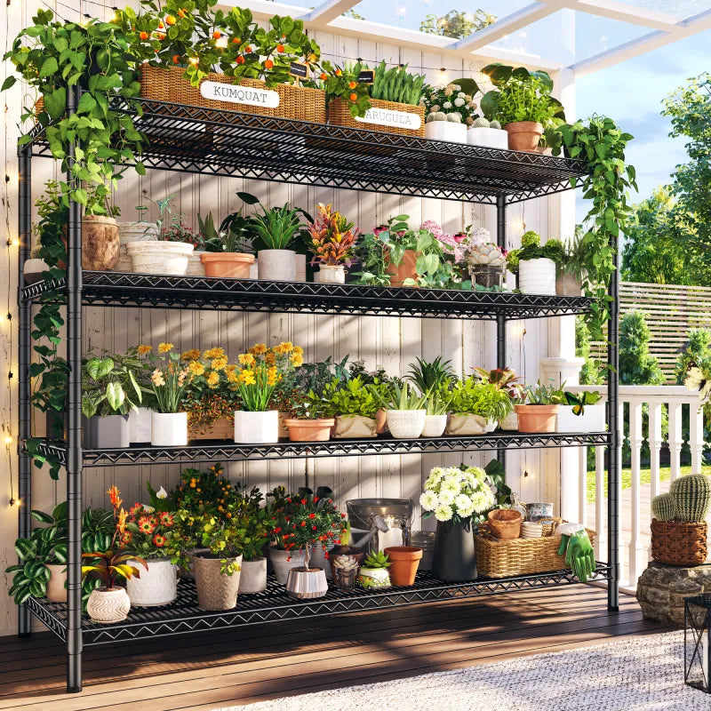 60" W Wire Rack Shelving on Wheels, 2878lbs Heavy Duty Metal Shelves Adjustable, Commercial Shelves for Garage Pantry Kitchen