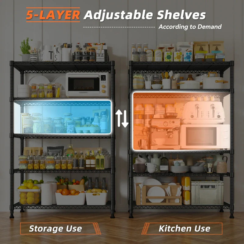 Tall Wire Shelving Units,Adjustable Outdoor Metal Shelves, Storage Shelves for Kitchen Pantry Dorm