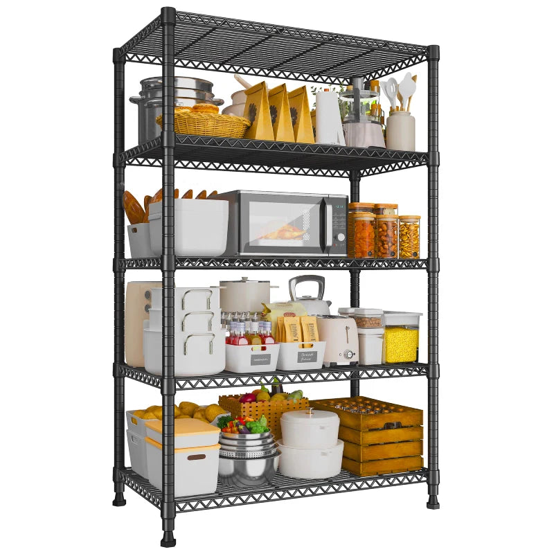 Tall Wire Shelving Units,Adjustable Outdoor Metal Shelves, Storage Shelves for Kitchen Pantry Dorm