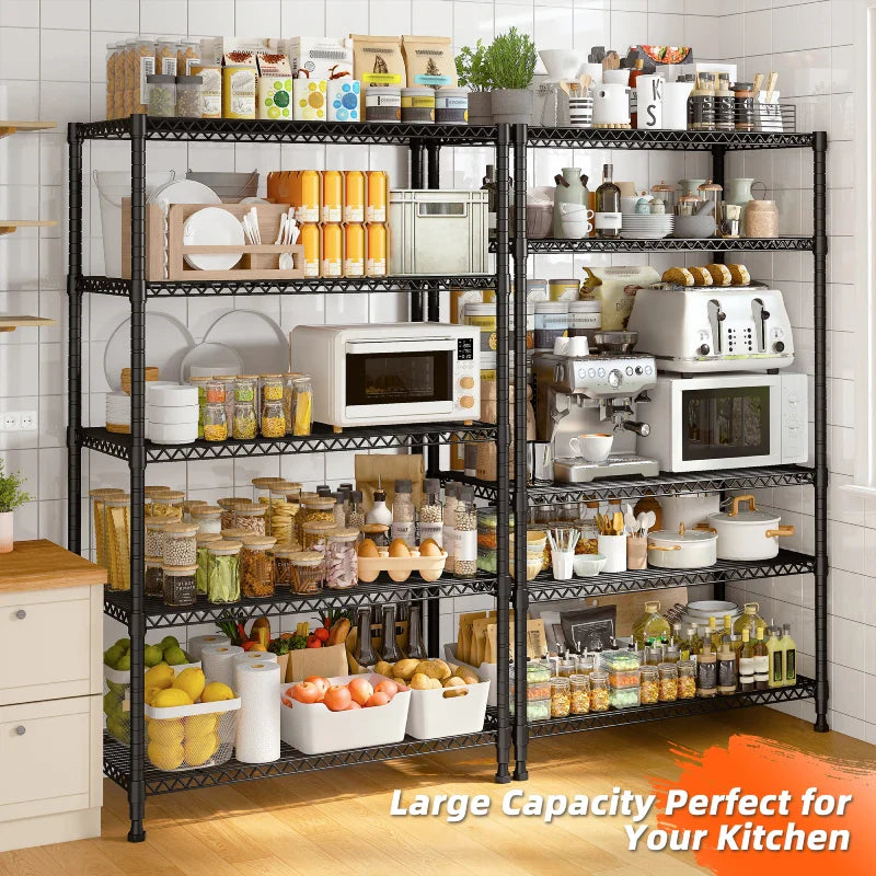 Tall Wire Shelving Units,Adjustable Outdoor Metal Shelves, Storage Shelves for Kitchen Pantry Dorm