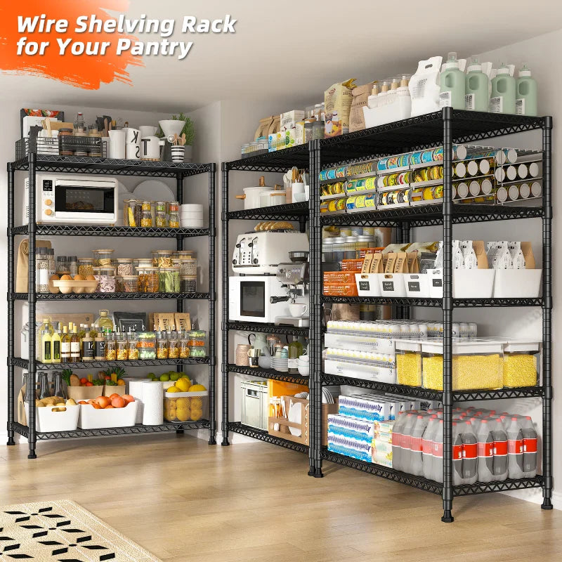 Tall Wire Shelving Units,Adjustable Outdoor Metal Shelves, Storage Shelves for Kitchen Pantry Dorm