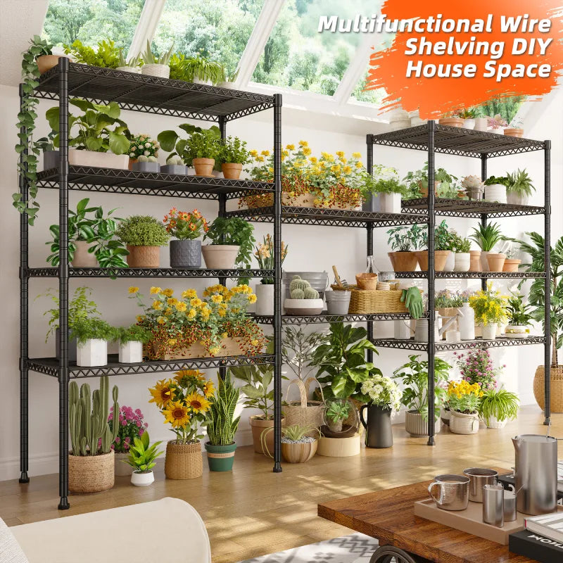 Tall Wire Shelving Units,Adjustable Outdoor Metal Shelves, Storage Shelves for Kitchen Pantry Dorm