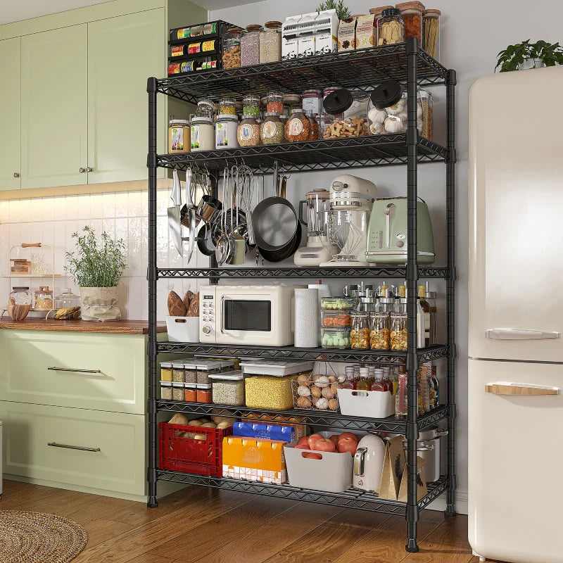 Tall Wire Shelving Units,Adjustable Outdoor Metal Shelves, Storage Shelves for Kitchen Pantry Dorm