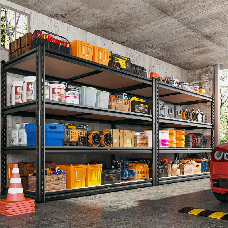 2-Pack 40"W Garage Storage Shelves, 2500lbs Heavy Duty Steel Shelving, Adjustable Storage Rack for Basement Commercial