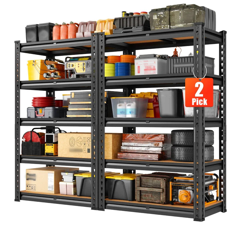 Storage Shelves Load 2020lbs, 5-Tier Adjustable Metal Shelving Units, Shelving Rack for Closet Kitchen Pantry