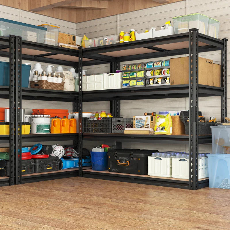 2-Pack 40"W Garage Storage Shelves, 2500lbs Heavy Duty Steel Shelving, Adjustable Storage Rack for Basement Commercial