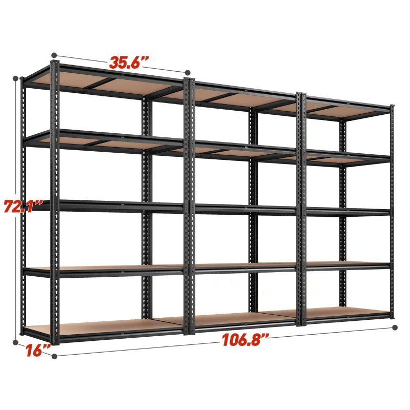 5-Tier Boltless Shelving Units, 2020 lbs Adjustable Steel Garage Shelving Racks for Basement Kitchen Closet