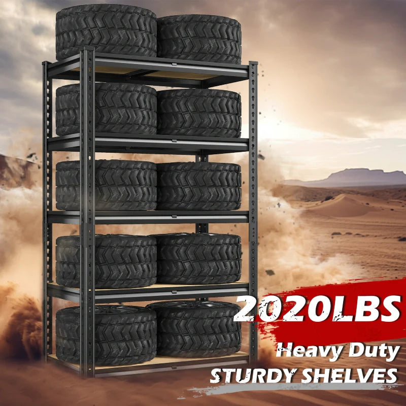 Storage Shelves Load 2020lbs, 5-Tier Adjustable Metal Shelving Units, Shelving Rack for Closet Kitchen Pantry
