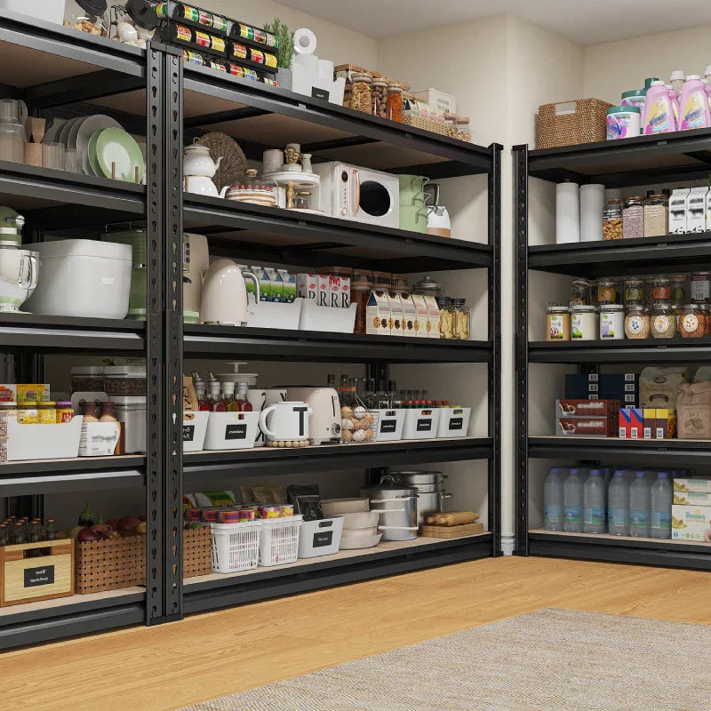 2 Pack Garage Shelf, 48.2''W Adjustable Steel Shelving Rack Load 3000lbs, Boltless Shelving for Basement Warehouse Commercial