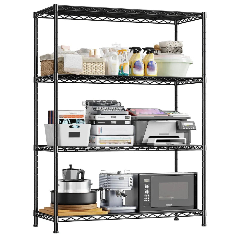 3-Shlef Metal Shelves, Adjustable Steel Wire Shelving Units, Storage Rack for Kitchen Pantry Closet Dorm