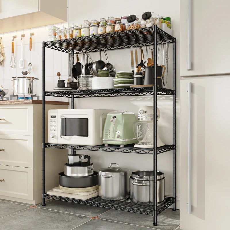 3-Shlef Metal Shelves, Adjustable Steel Wire Shelving Units, Storage Rack for Kitchen Pantry Closet Dorm
