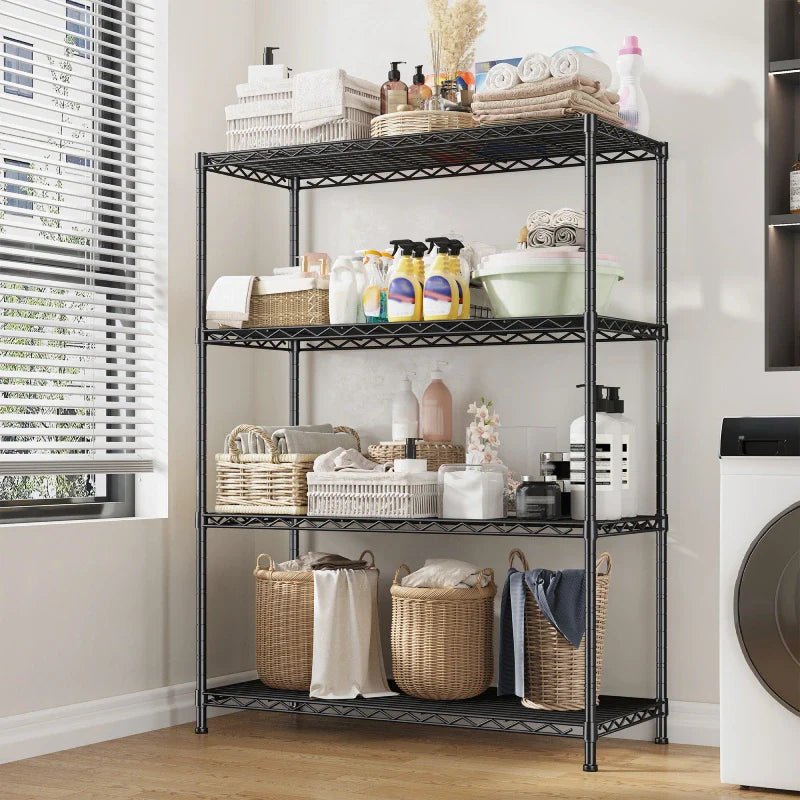 3-Shlef Metal Shelves, Adjustable Steel Wire Shelving Units, Storage Rack for Kitchen Pantry Closet Dorm