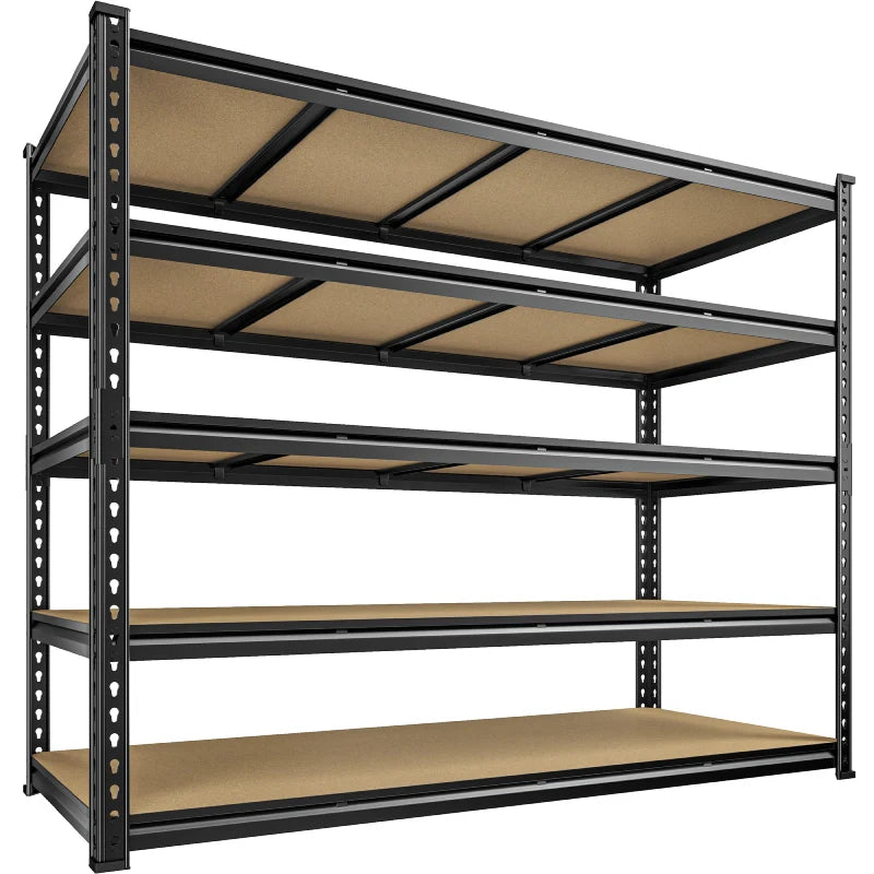 59.8”W Boltless Shelving Units, 6-Tier Heavy Duty Steel Garage Shelf Load 3000lbs, Commercial Shelving Rack for Pantry Kitchen Basement