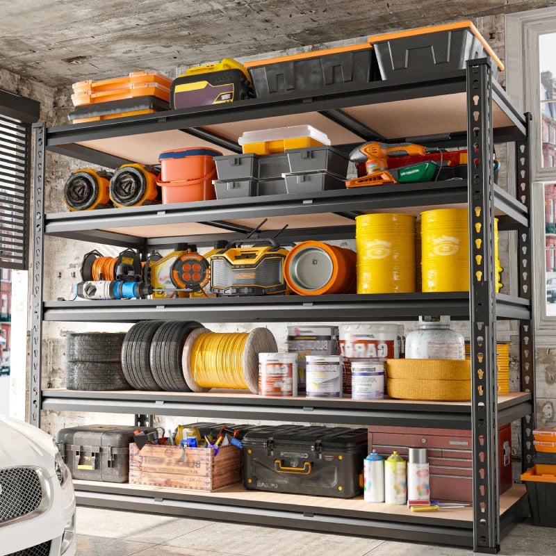 48.2" W Garage Shelf, 3000LBS Heavy Duty Steel Shelving Units, 5-Tier Adjustable Metal Shelves for Basement Warehouse Commercial