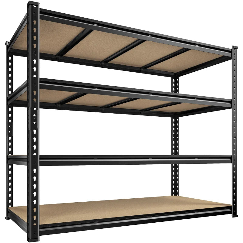 55"W Boltless Shelving Units, 6-Tier Heavy Duty Freestanding Garage Shelves Load 3060lbs, Steel Storage Racks for Pantry Basement Commercial