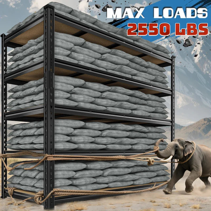 55"W Boltless Shelving Units, 6-Tier Heavy Duty Freestanding Garage Shelves Load 3060lbs, Steel Storage Racks for Pantry Basement Commercial