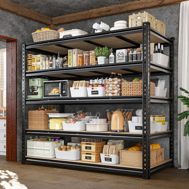 55"W Boltless Shelving Units, 6-Tier Heavy Duty Freestanding Garage Shelves Load 3060lbs, Steel Storage Racks for Pantry Basement Commercial