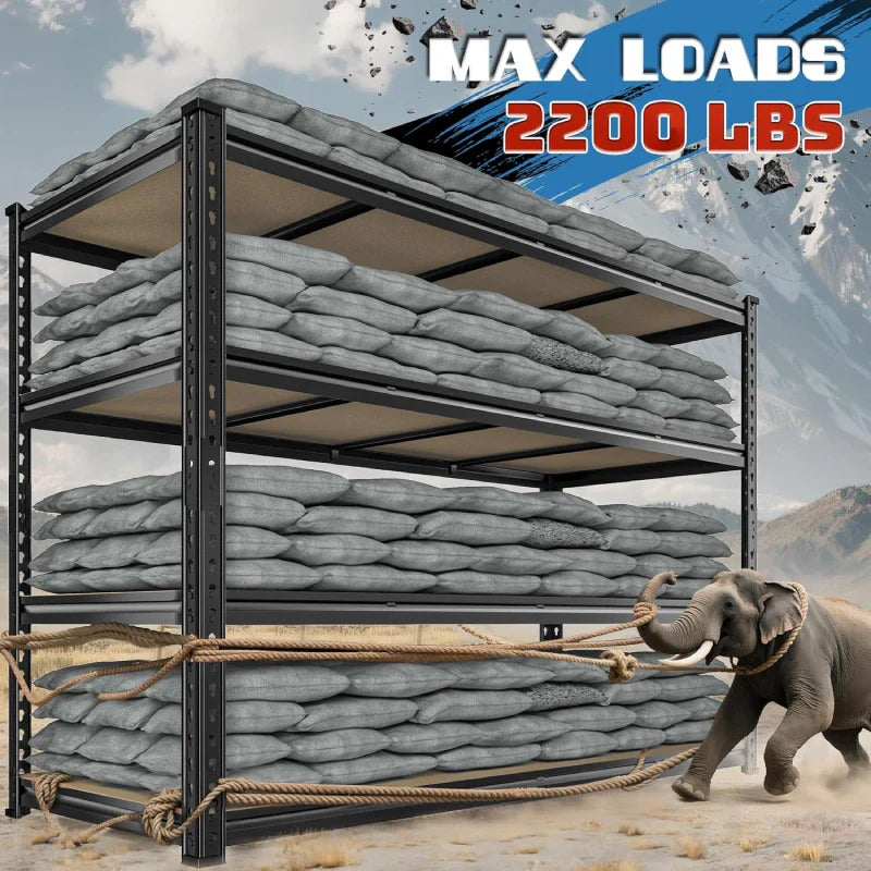 59.8”W Boltless Shelving Units, 6-Tier Heavy Duty Steel Garage Shelf Load 3000lbs, Commercial Shelving Rack for Pantry Kitchen Basement