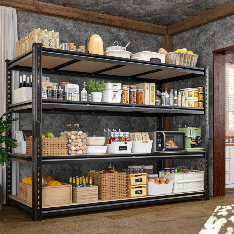 59.8”W Boltless Shelving Units, 6-Tier Heavy Duty Steel Garage Shelf Load 3000lbs, Commercial Shelving Rack for Pantry Kitchen Basement