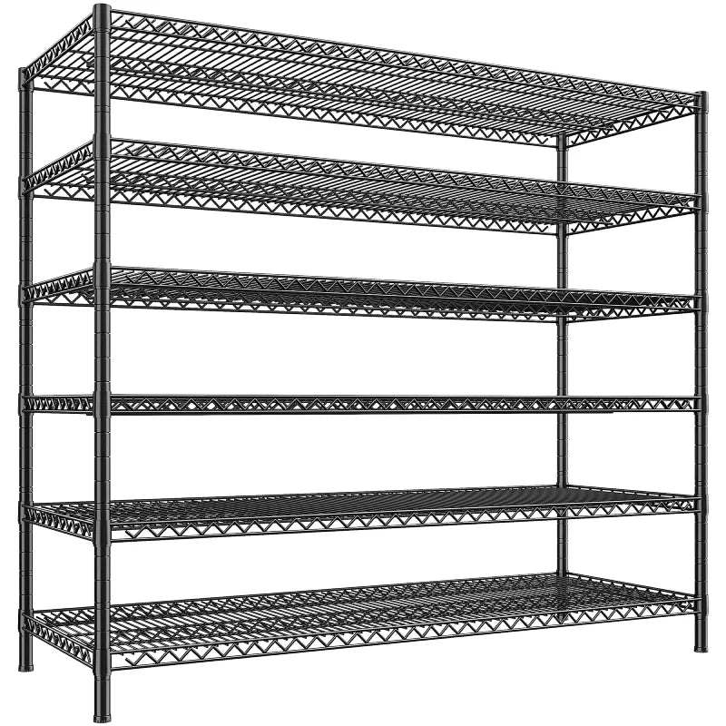 83”H 6-Tier Metal Wire Shelves, 3840lbs Heavy Duty Storage Shelves , Adjustable Storage Rack for Garage Kitchen Pantry Commercial