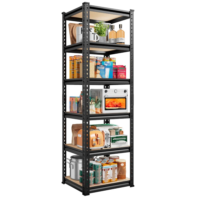 16"W Corner Shelves, 6-Tier Adjustable Storage Shelving Units, 2250lbs Corner Shelf for Living Room Pantry Dorm