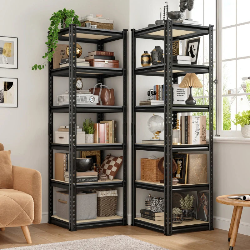 16"W Corner Shelves, 6-Tier Adjustable Storage Shelving Units, 2250lbs Corner Shelf for Living Room Pantry Dorm