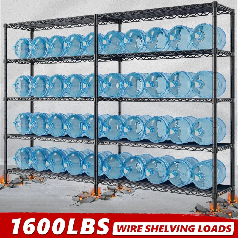 72"H Wire Shelving, 1600Lbs Metal L Shaped Shelves Adjustable, 70"W Storage Racks for Pantry Kitchen