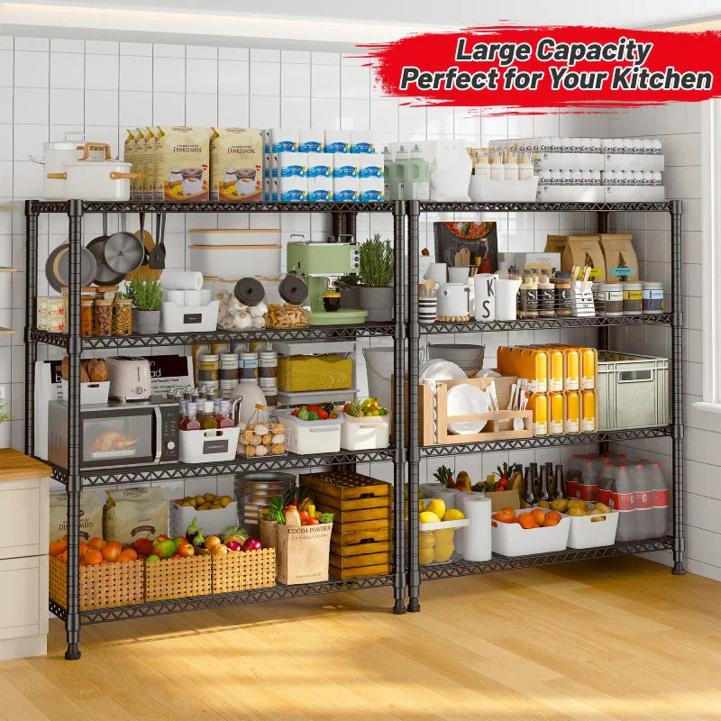 Tall Wire Shelving Units,Adjustable Outdoor Metal Shelves, Storage Shelves for Kitchen Pantry Dorm