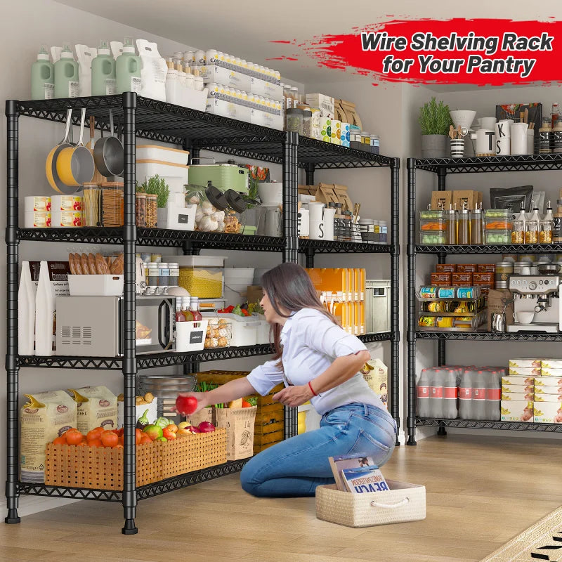 Tall Wire Shelving Units,Adjustable Outdoor Metal Shelves, Storage Shelves for Kitchen Pantry Dorm