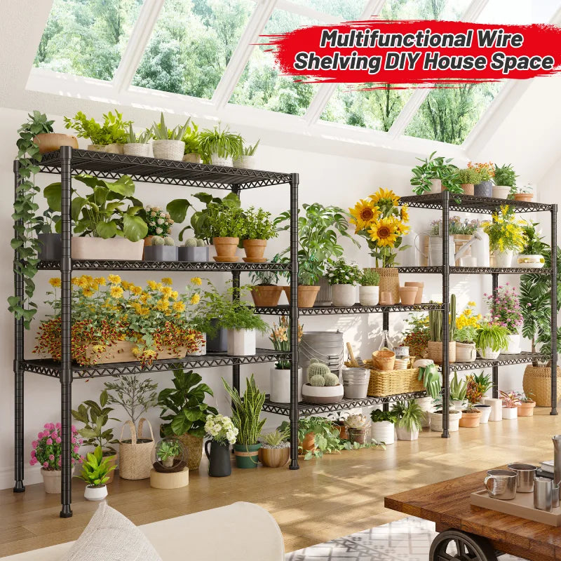 Tall Wire Shelving Units,Adjustable Outdoor Metal Shelves, Storage Shelves for Kitchen Pantry Dorm