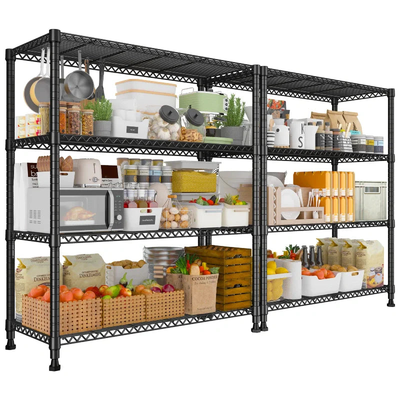 Tall Wire Shelving Units,Adjustable Outdoor Metal Shelves, Storage Shelves for Kitchen Pantry Dorm