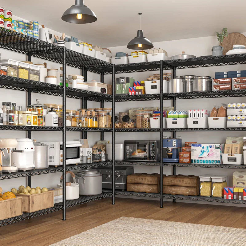 2 Pack Wire Shelving Units, 62"W Adjustable Storage Shleves Load 1550LBS, Metal Rack for Pantry Kichen Commercial
