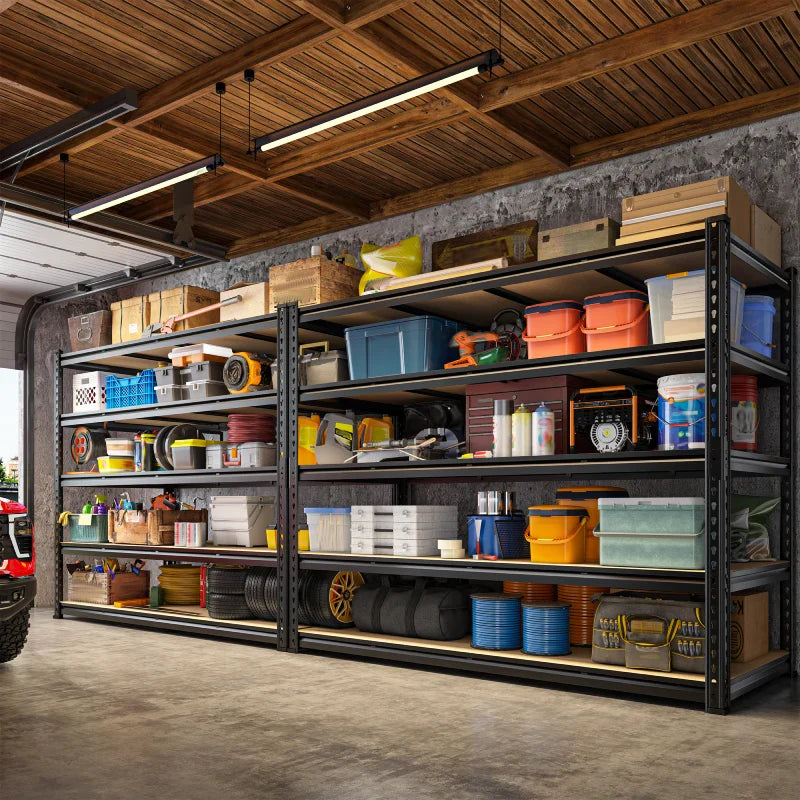 59.8”W Boltless Shelving Units, 6-Tier Heavy Duty Steel Garage Shelf Load 3000lbs, Commercial Shelving Rack for Pantry Kitchen Basement