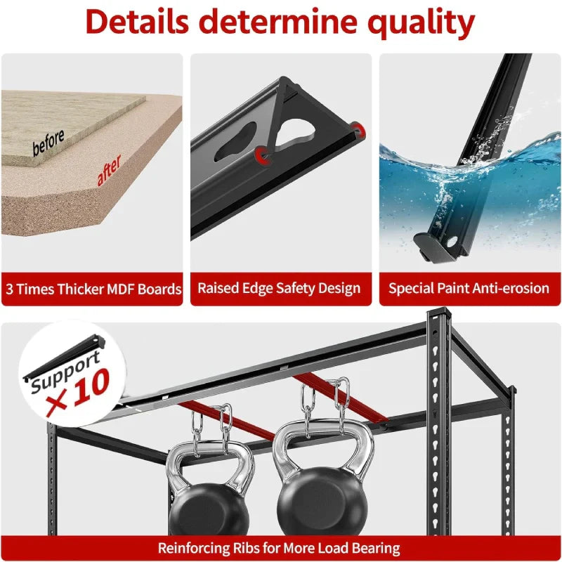 2 Pack 48"W Storage Shelves, 3000lbs Steel Shelving Racks, Freestanding Garage shelving for Basement Warehouse