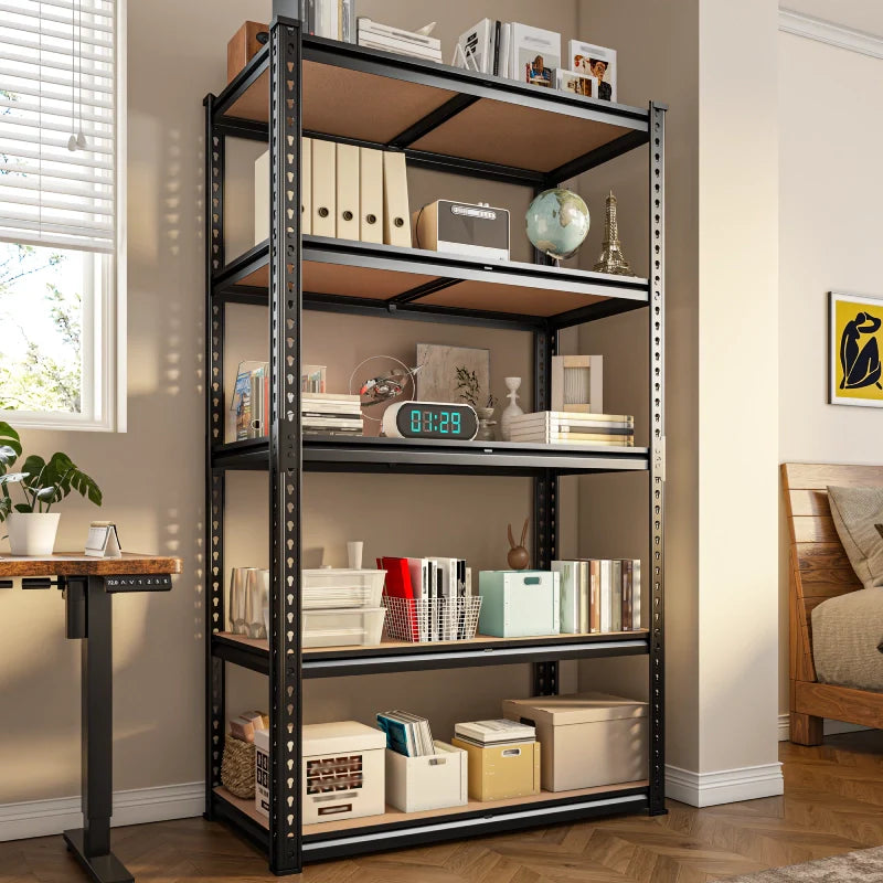 35.5“W Garage Shelf, 5-Tier Adjustable, 2000LBS Steel Shelving Racks, Boltless Shelving Units for Pantry Kichen Closet