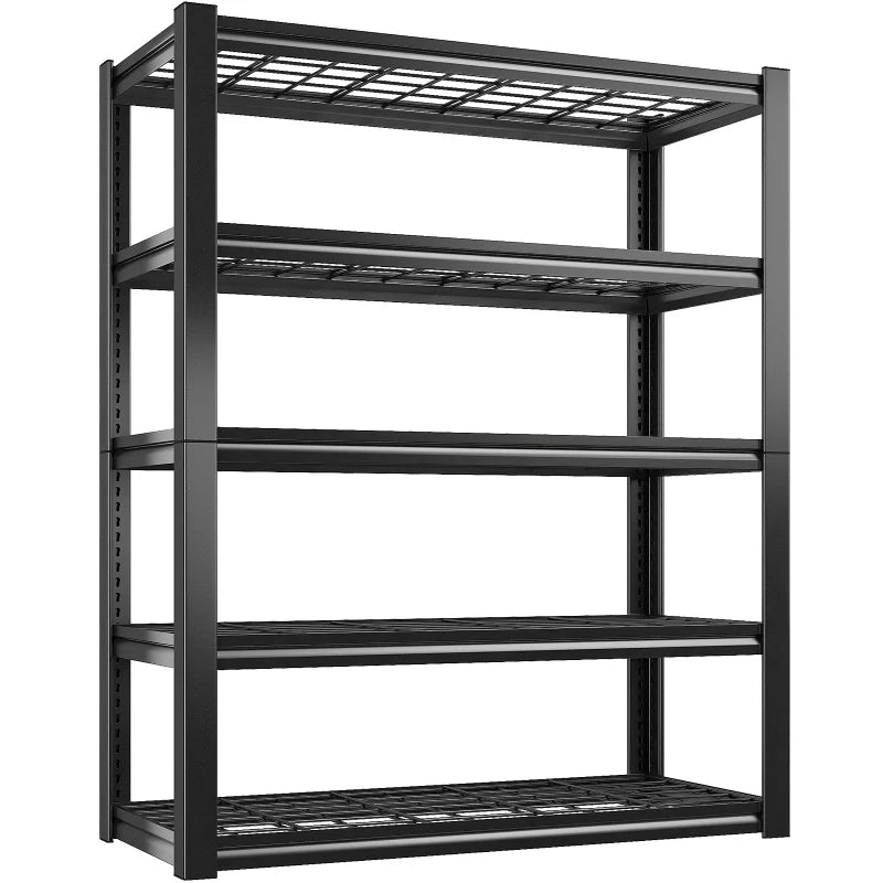 72"H 5-Tier Storage Shelves for Basement 2550LBS Adjustable Shelving for Garage Warehouse Pantry