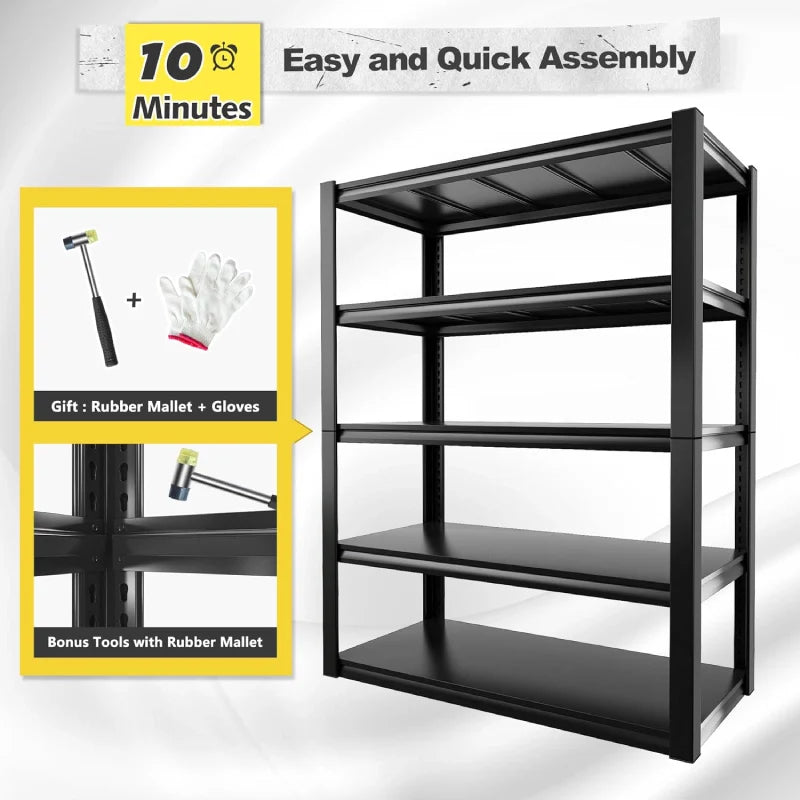 72"H Heavy Duty Garage Shelving 2500LBS Adjustable Basement Shelving for Warehouse Commercial Garage