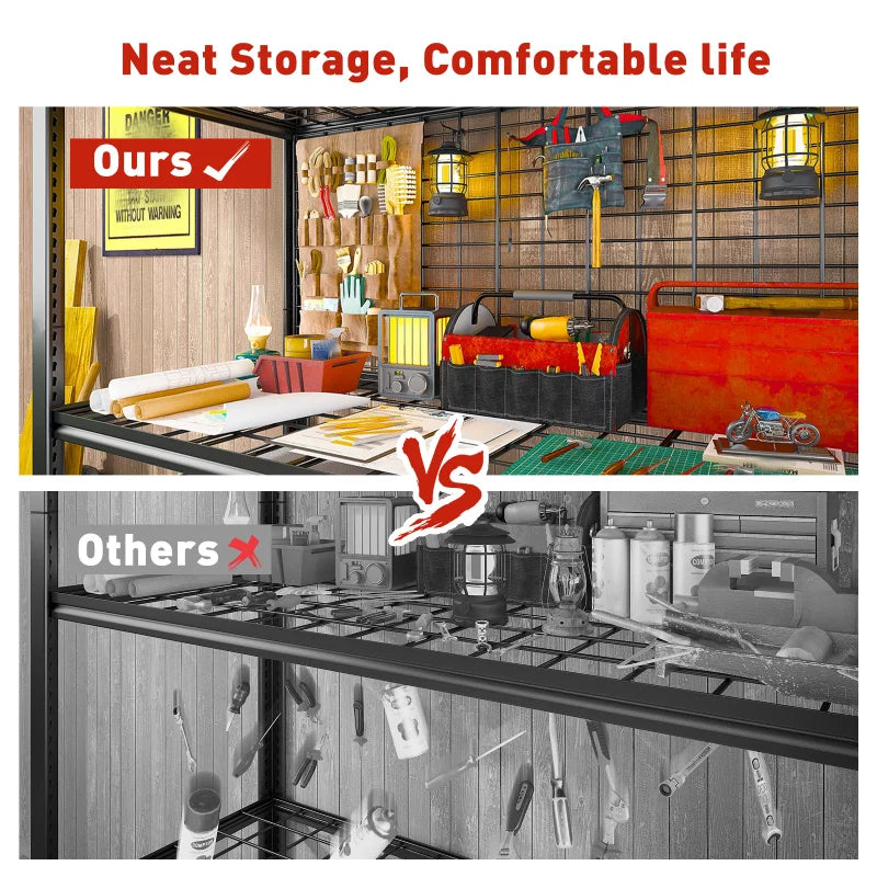7 Tiers Industrial Shelving 3500LBS Heavy Duty Garage Shelving 48"W Adjustable Storage Racks for Basement Warehouse Garage