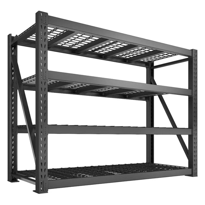 shelves 4-Tier Industrial Storage Rack 77.2"W 8500LBS Shelves with Metal Heavy Duty Garage Shelving Adjustable Shelving for Warehouse, Industrial, basement, Laboratory