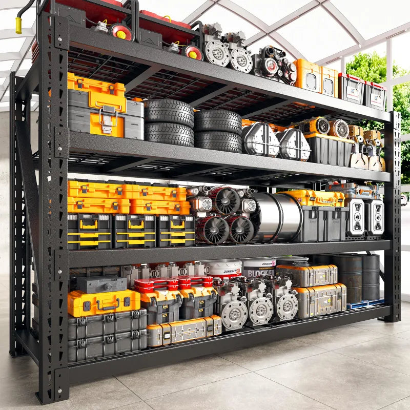 9400LBS Heavy Duty Industrial Shelving 72"H Garage Shelving 4 -Tier Adjustable Storage Shelves for Warehouse, Garage, Basement Shop