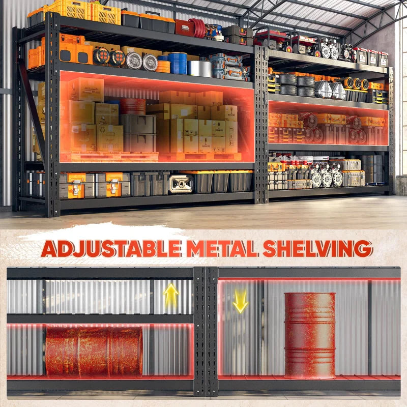 9400LBS Heavy Duty Industrial Shelving 72"H Garage Shelving 4 -Tier Adjustable Storage Shelves for Warehouse, Garage, Basement Shop