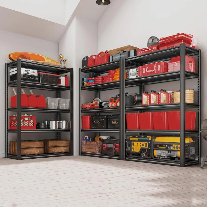 2 Packs 31.5"W Heavy Duty Storage Shelves, 5-Tier 2000 Lbs Adjustable Metal Shelving Units for Garage, Basement, Warehouse, Pantry