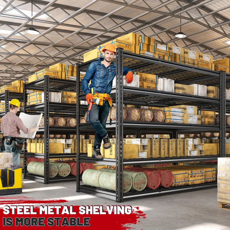 55“W x 72"H 3000LBS Metal Garage Storage Racks Basement Shelving Adjustable Industrial Shelving for Garage, Warehouse, Pantry