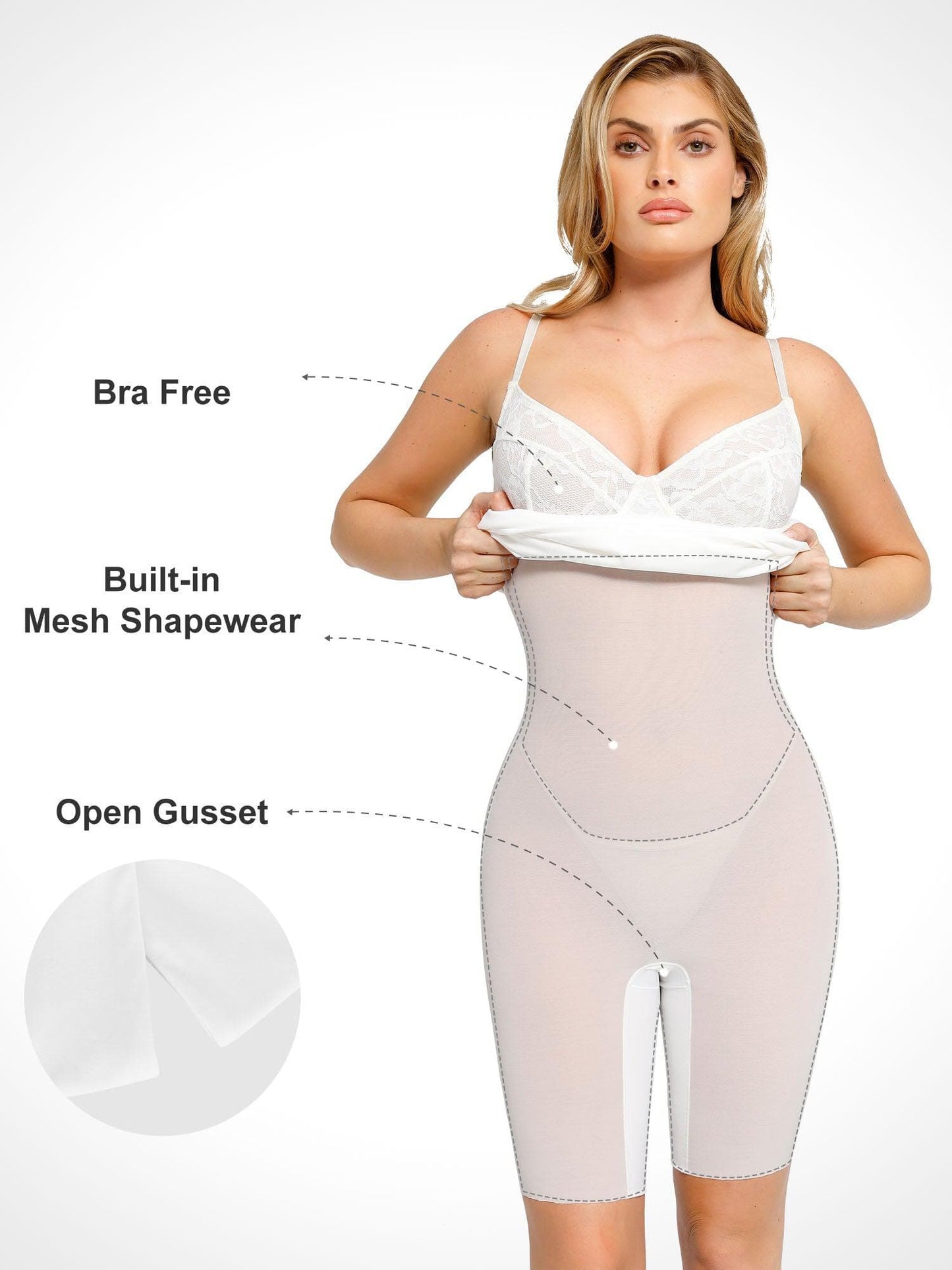 【🔥Big Sale🔥】【80% off for a limited time】Shapewear Sculpting Lace Corset Midi Slip Dress