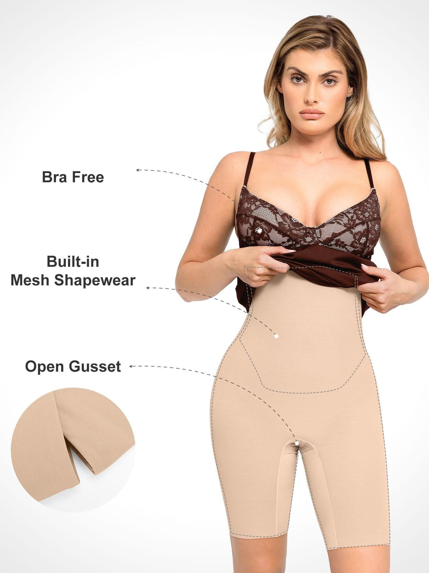 【🔥Big Sale🔥】【80% off for a limited time】Shapewear Sculpting Lace Corset Midi Slip Dress