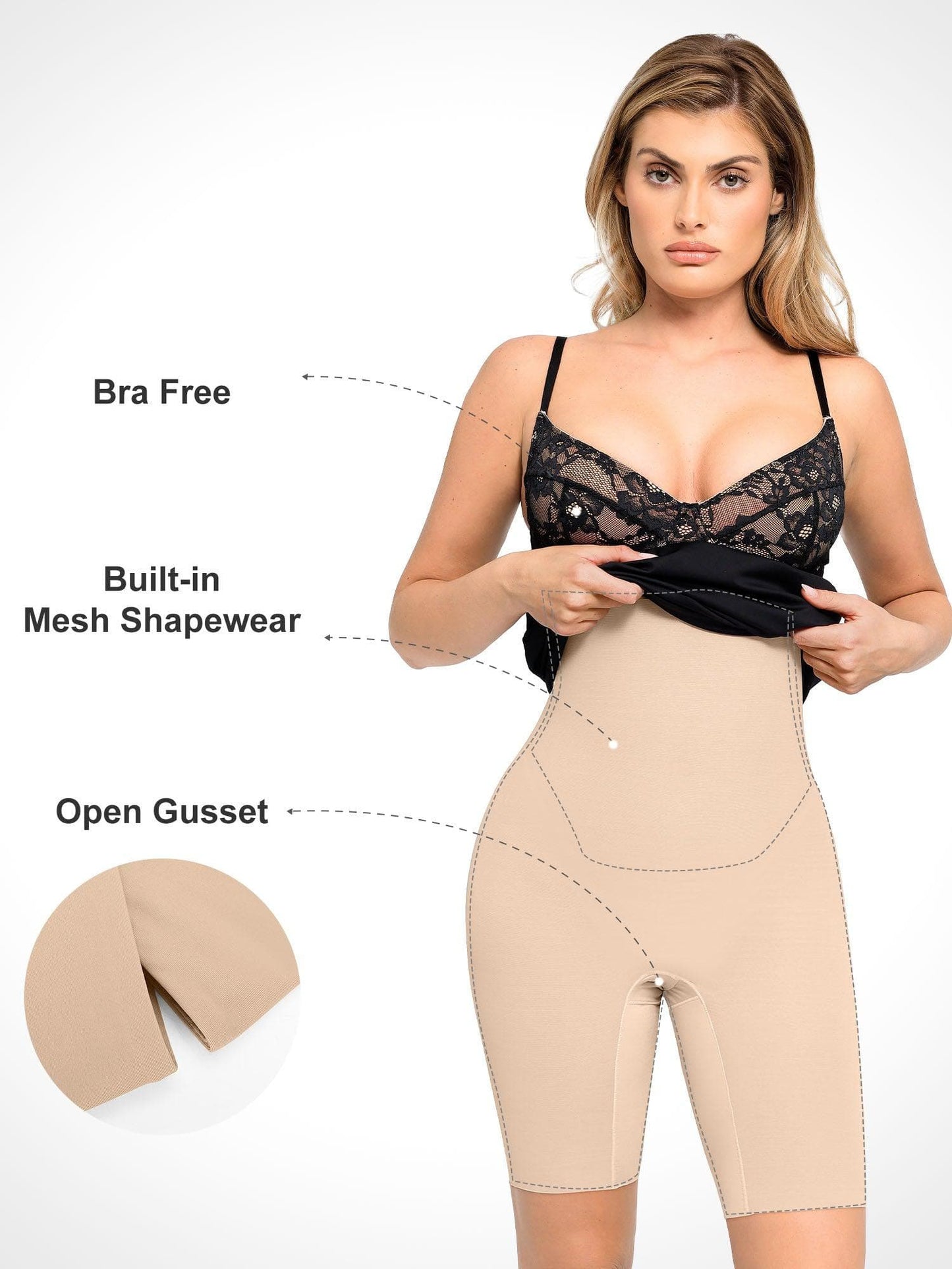 【🔥Big Sale🔥】【80% off for a limited time】Shapewear Sculpting Lace Corset Midi Slip Dress